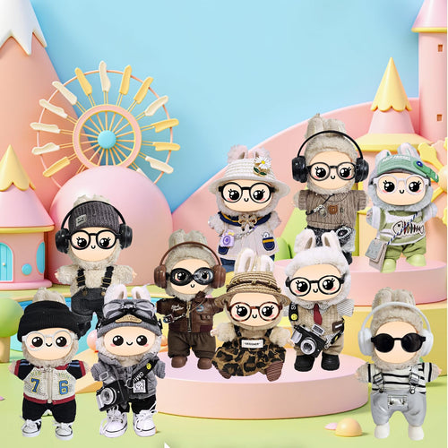 10 Complete Outfits for 15cm/17cm Labubu & Blythe Dolls – Premium Fabric Fashion Set by Mengudig