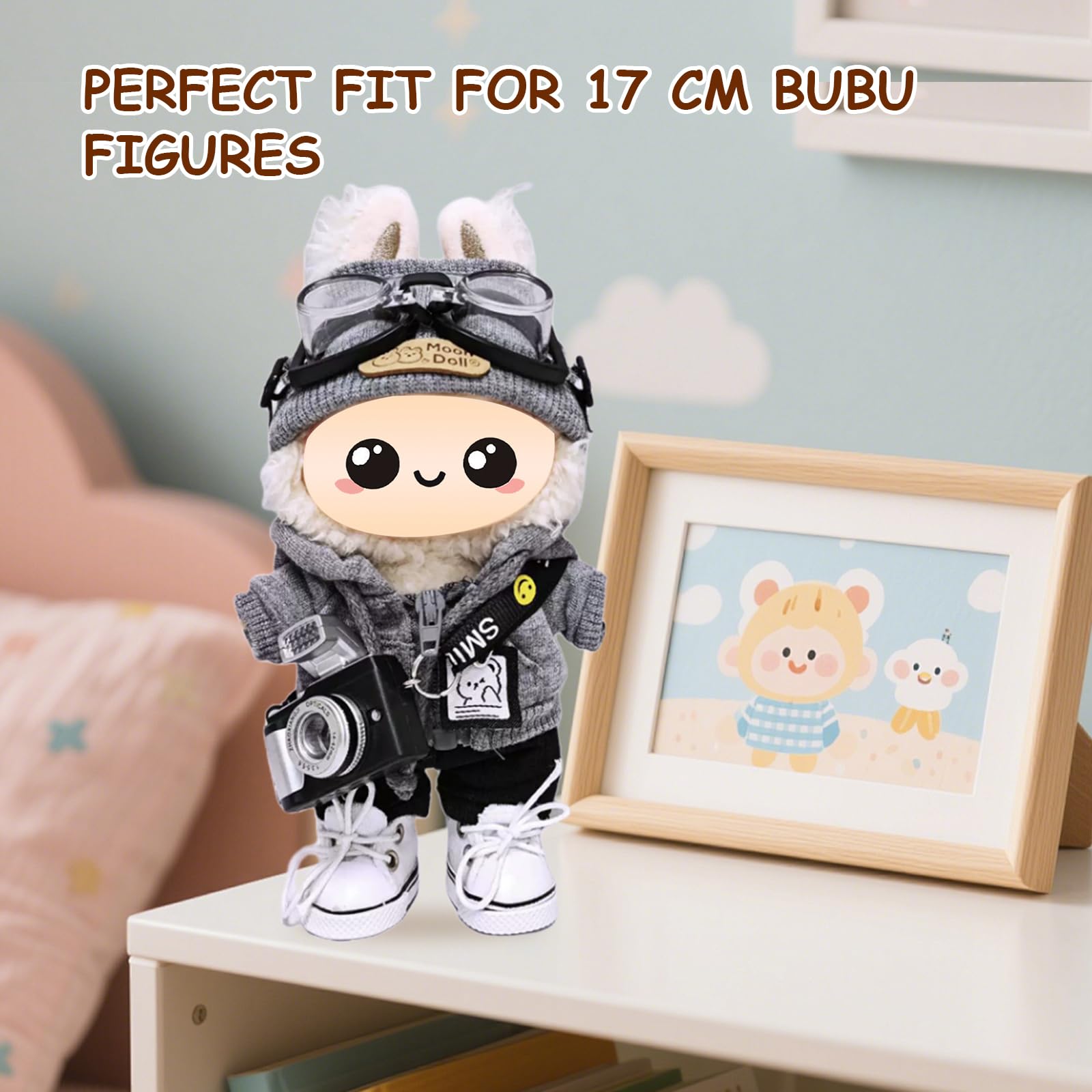 10 Complete Outfits for 15cm/17cm Labubu & Blythe Dolls – Premium Fabric Fashion Set by Mengudig