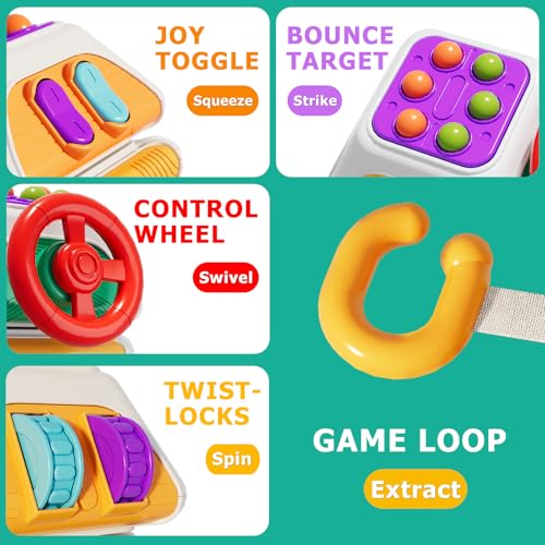 10-in-1 Montessori Busy Board Activity Cube for Toddlers 1-3, Sensory Travel Toys for 6-18 Months, Educational Gift for Boys & Girls