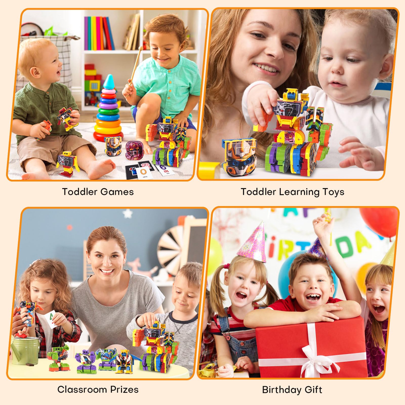 10-in-1 Number Robots Transforming Toy Set – Build a Giant 12-Inch Robot, STEM Learning Blocks for Ages 3-8