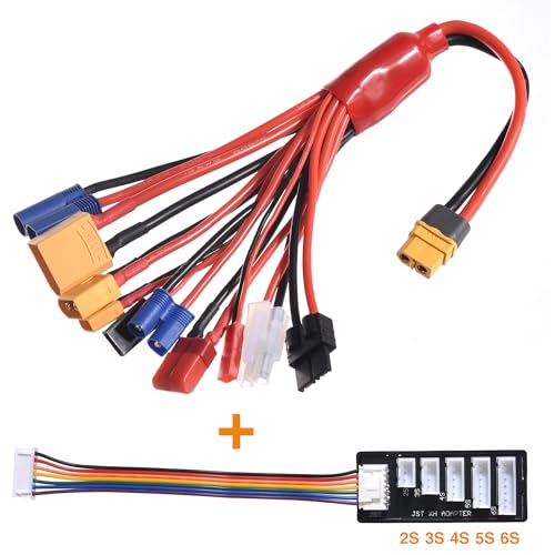 10-in-1 RC Lipo Battery Charger Adapter with Balance Board – ZEVORO Multi-Connector Cable for XT60H, TRX, T-Plug, Tamiya, and More