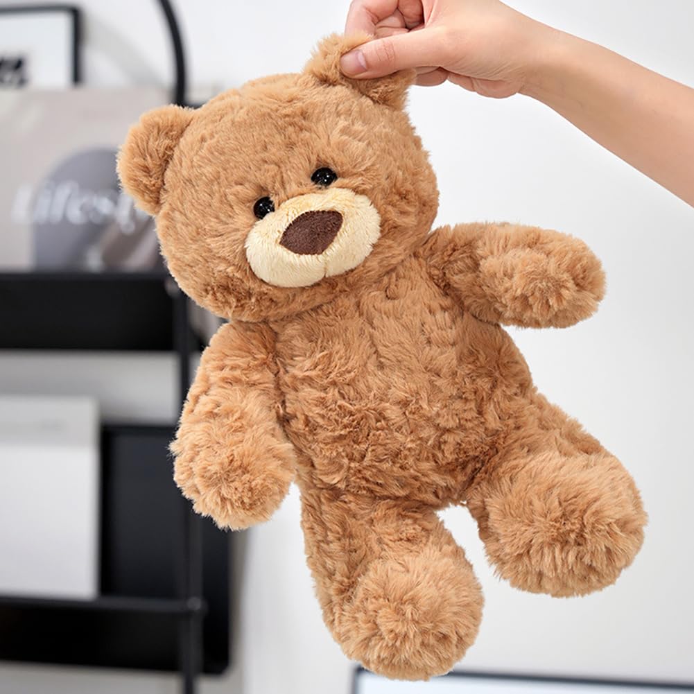 10-Inch Brown Plush Teddy Bear – Soft Stuffed Animal for Kids and Adults, Gift for Birthday Christmas Valentine's Day