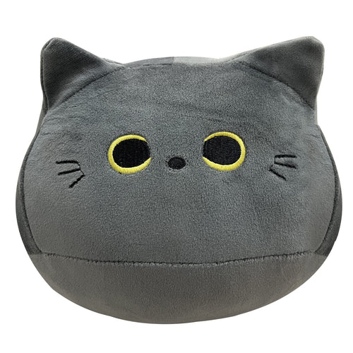 10 inch Gray Cat Plush Toy, Soft Squishy Pillow by AudeRhine - Kawaii Stuffed Animal Gift for Cat Lovers