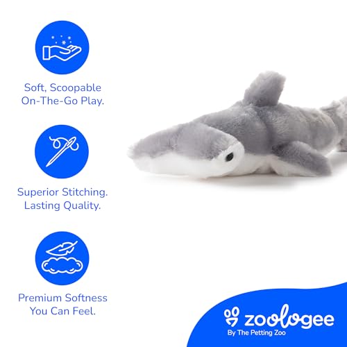 10-Inch Hammerhead Shark Stuffed Animal Plush Toy – Soft, Floppy, and Eco-Friendly from The Petting Zoo