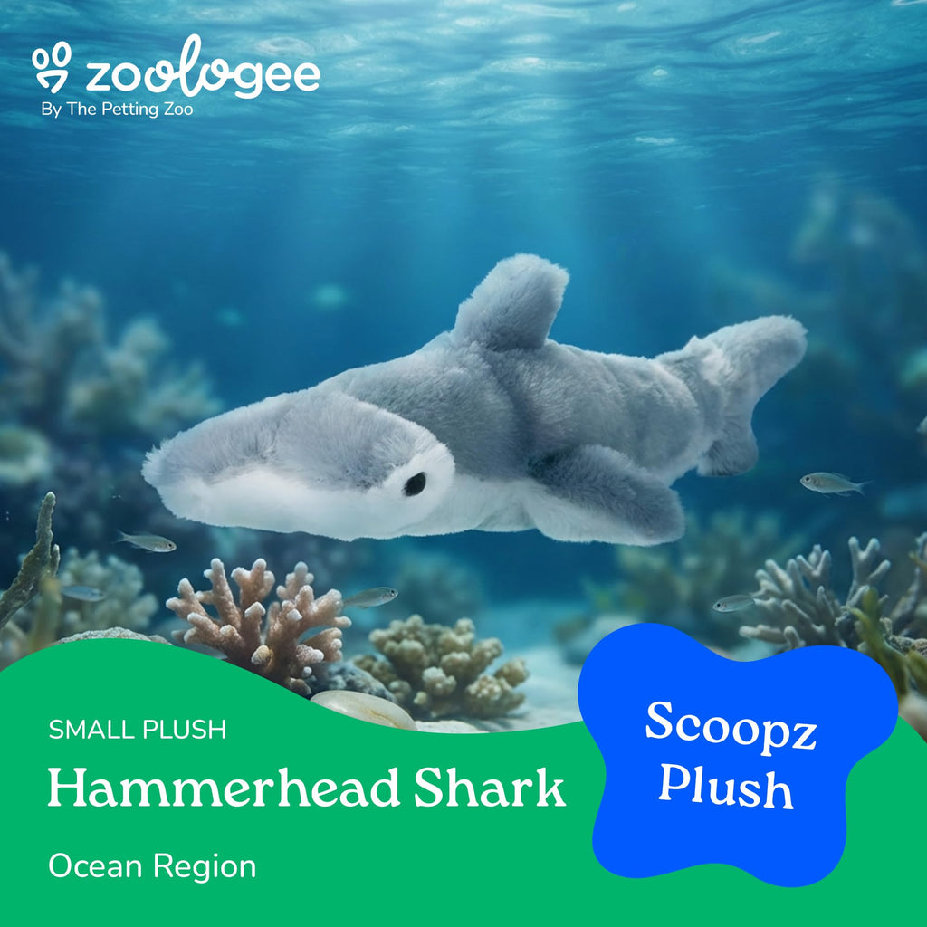 10-Inch Hammerhead Shark Stuffed Animal Plush Toy – Soft, Floppy, and Eco-Friendly from The Petting Zoo
