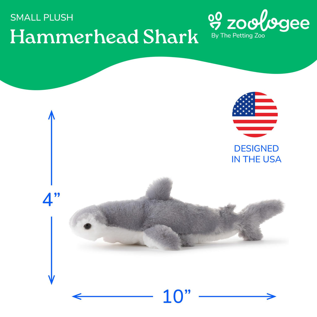 10-Inch Hammerhead Shark Stuffed Animal Plush Toy – Soft, Floppy, and Eco-Friendly from The Petting Zoo