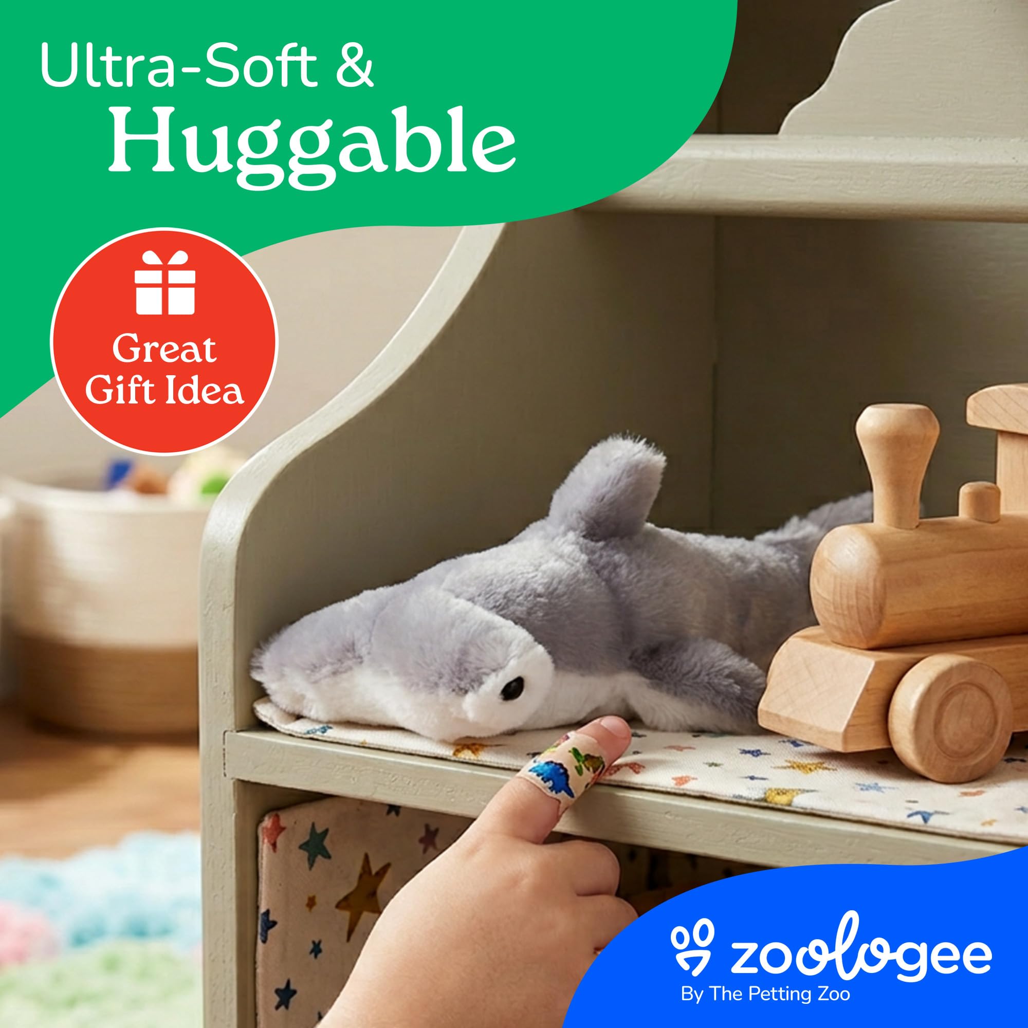 10-Inch Hammerhead Shark Stuffed Animal Plush Toy – Soft, Floppy, and Eco-Friendly from The Petting Zoo