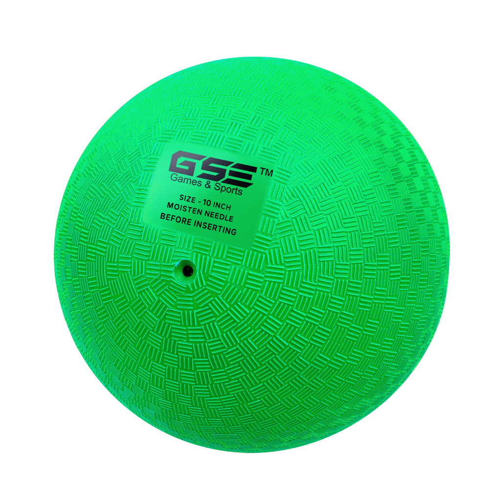 10" Inflatable Playground Ball by GSE Games & Sports Expert – Durable, BPA-Free PVC – for Dodgeball, Kickball & More (Green)