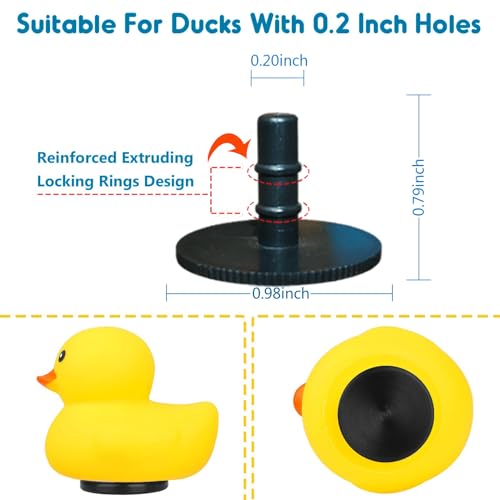 10-Pack Duck Holders for Jeep Dash – Rubber Duck Mounts with Locking Rings and Adhesive Stickers