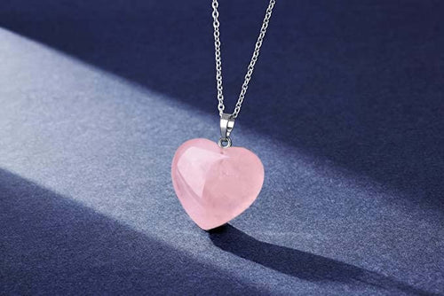 10-Pack Genuine Rose Quartz Heart Pendants – Natural Stone Charms for Jewelry Making with Silver Necklace