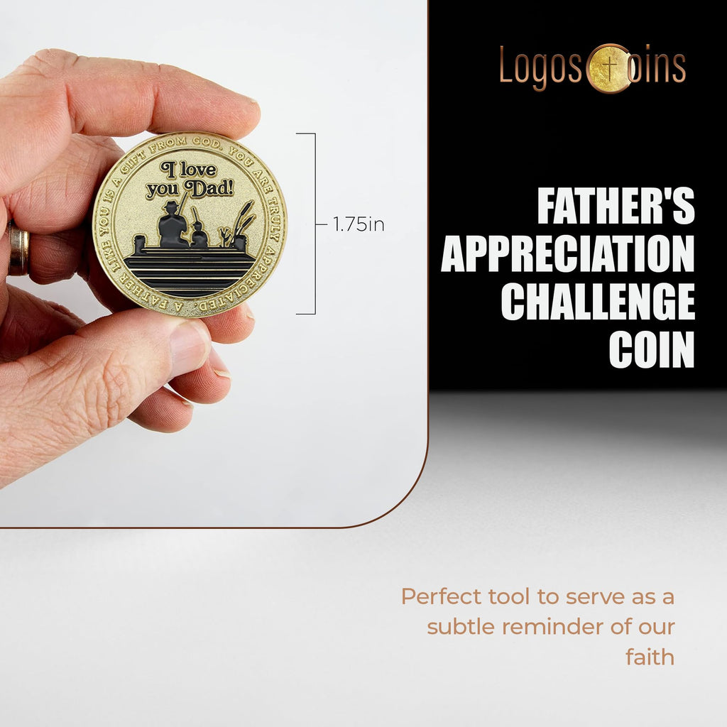 10-Pack Gold Plated Challenge Coin for Dad – Proverbs 20:7 Token of Appreciation