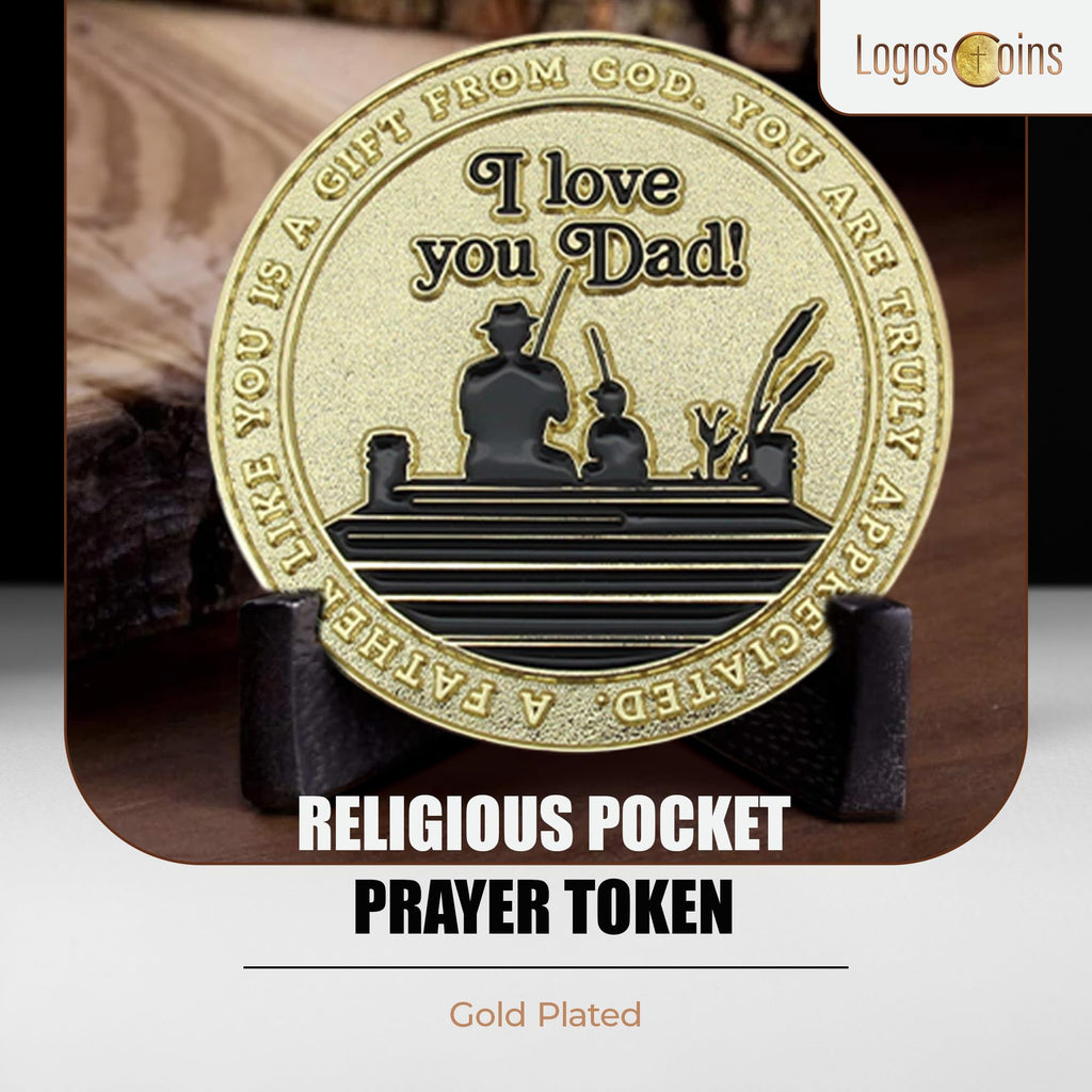 10-Pack Gold Plated Challenge Coin for Dad – Proverbs 20:7 Token of Appreciation