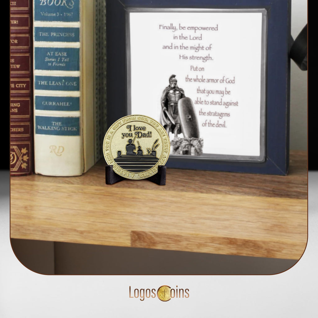 10-Pack Gold Plated Challenge Coin for Dad – Proverbs 20:7 Token of Appreciation