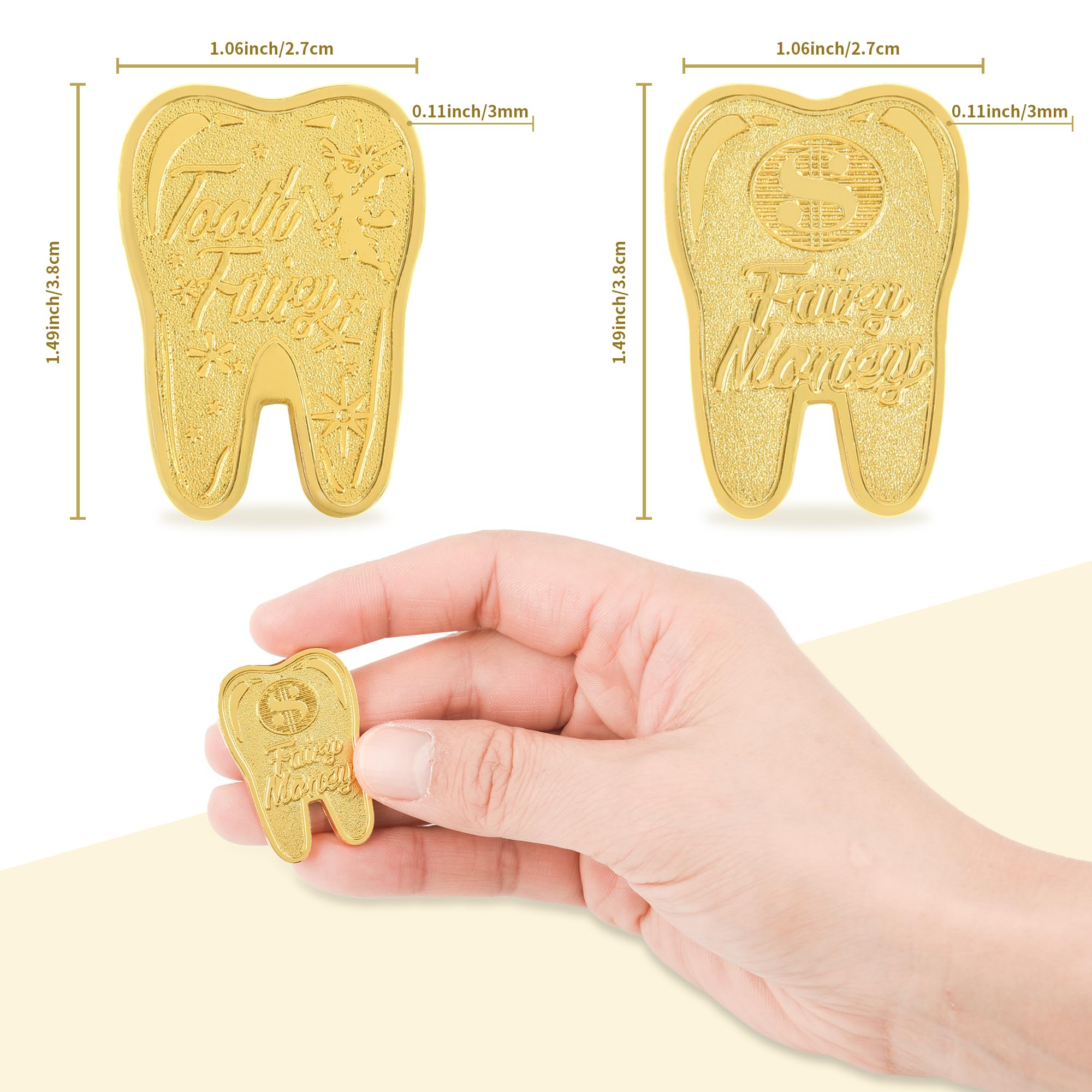 10-Pack Gold Tooth Fairy Coins by LALADUCK – Keepsake Reward for Lost Teeth