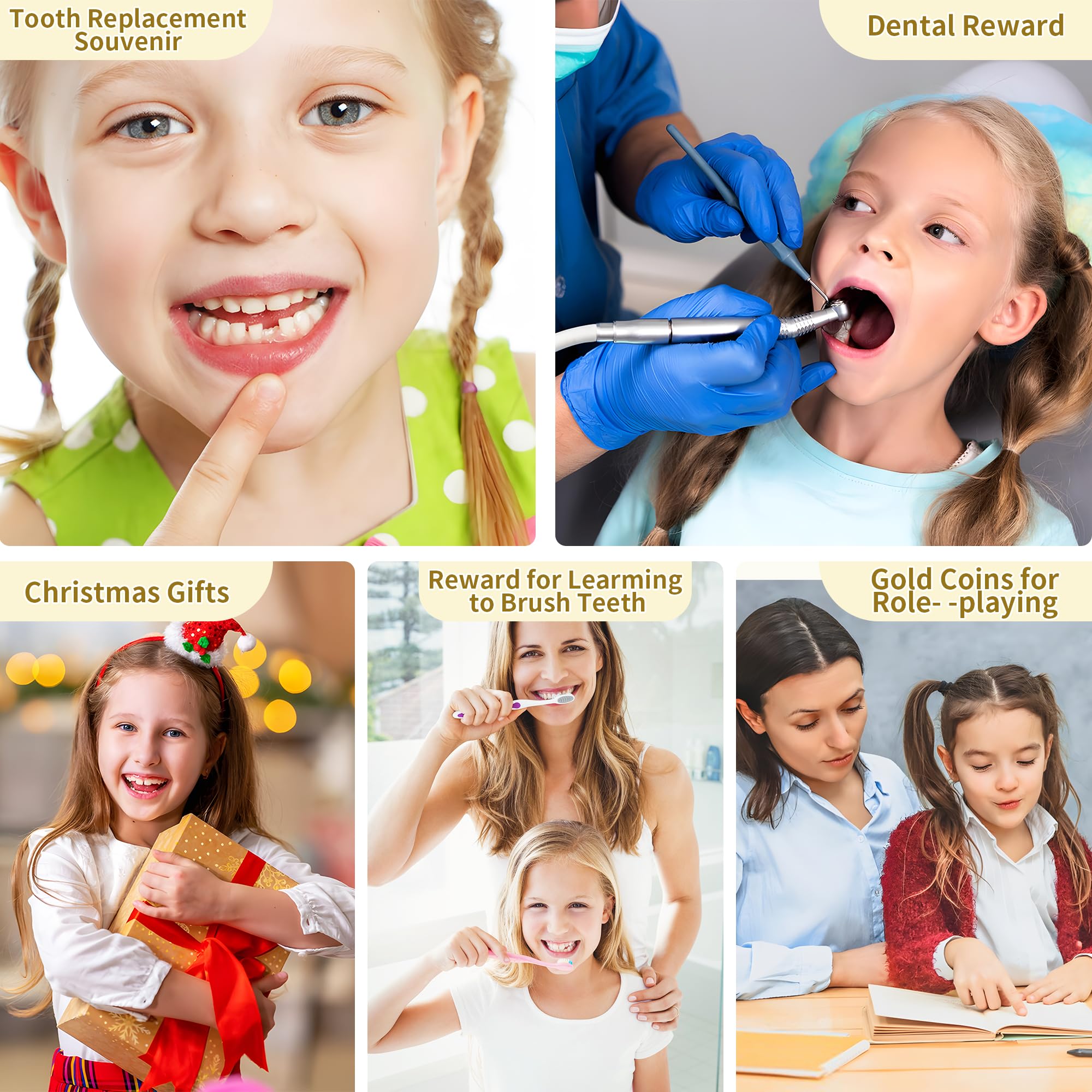 10-Pack Gold Tooth Fairy Coins by LALADUCK – Keepsake Reward for Lost Teeth