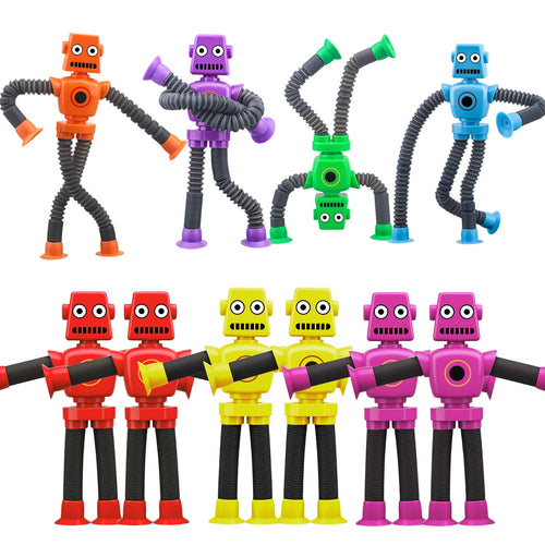 10-Pack Pop Tube Fidget Toys with Suction Cups – Stretchy Telescopic Sensory Toys for Boys Girls