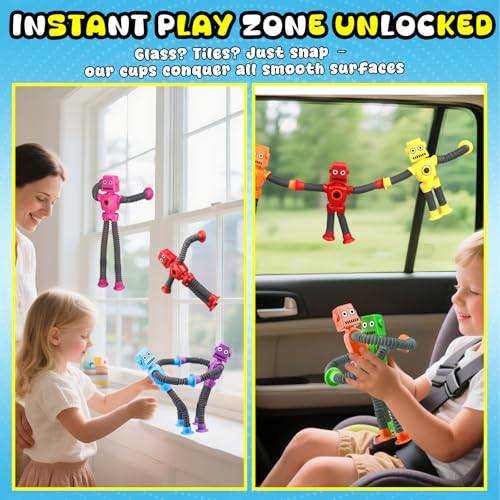 10-Pack Pop Tube Fidget Toys with Suction Cups – Stretchy Telescopic Sensory Toys for Boys Girls