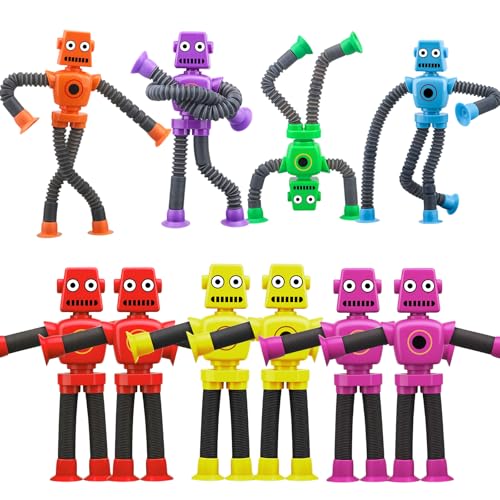 10-Pack Pop Tube Fidget Toys with Suction Cups – Stretchy Telescopic Sensory Toys for Boys Girls