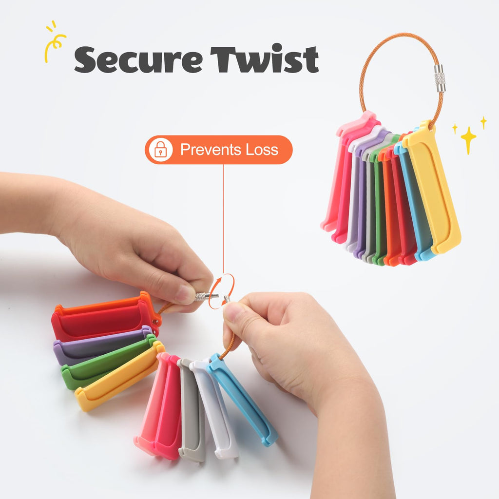 10 Pack Reusable Plastic Yoto Card Holders with Stainless Steel Ring - Portable Storage Sleeves for Yoto Mini & Player