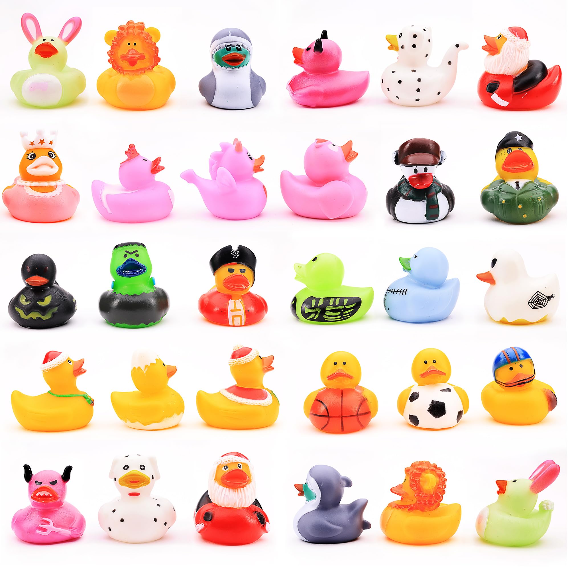 10-Pack Rubber Duck Assortment for Bath, Pool, Jeep Ducking, Party Favors, and Easter Gifts by Entervending