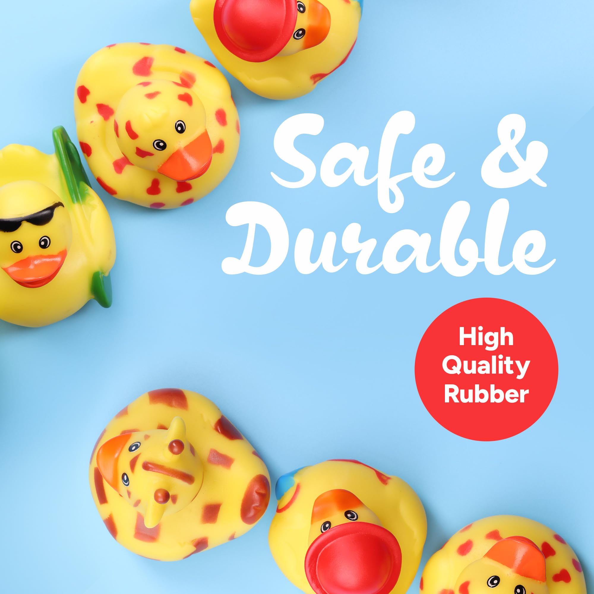 10-Pack Rubber Duck Assortment for Bath, Pool, Jeep Ducking, Party Favors, and Easter Gifts by Entervending