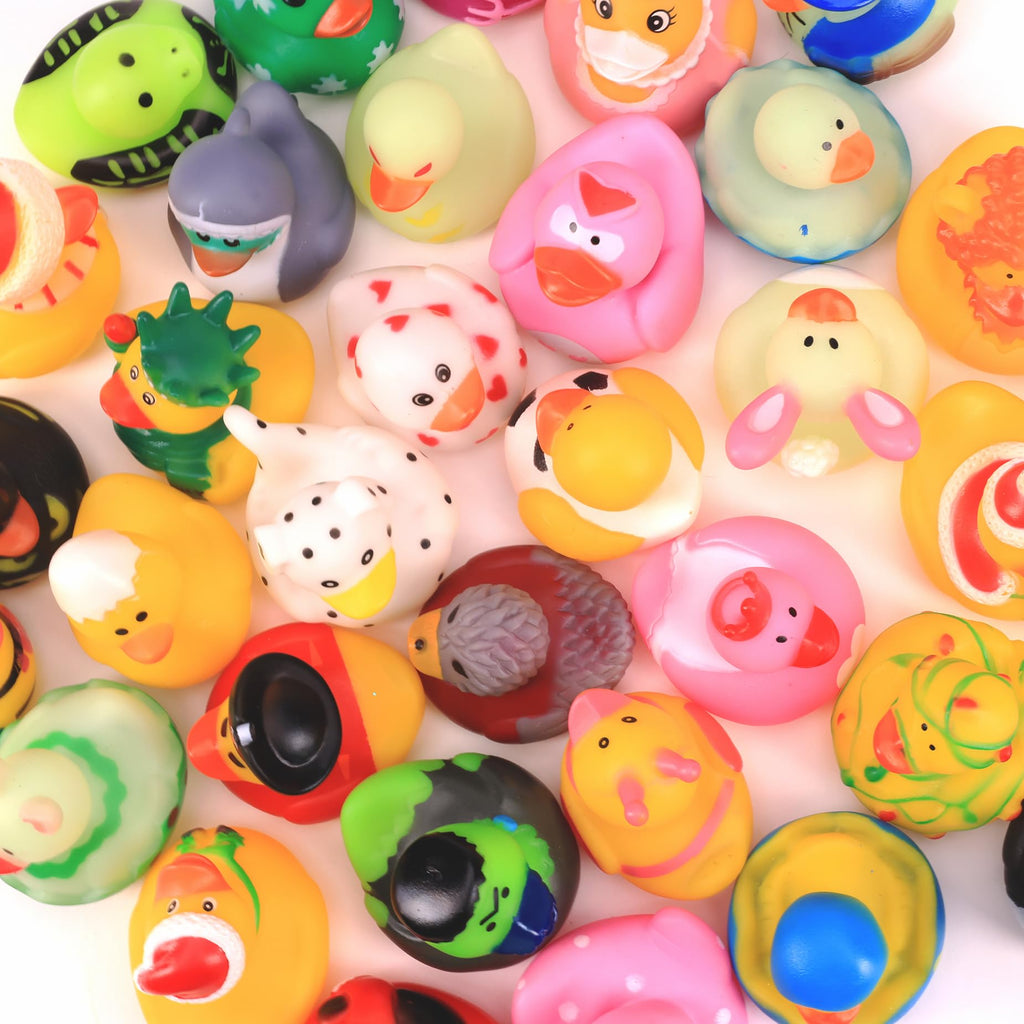 10-Pack Rubber Duck Assortment for Bath, Pool, Jeep Ducking, Party Favors, and Easter Gifts by Entervending