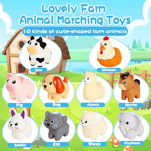 10-Piece Toddler Animal Matching Toys - Montessori Learning Games for Ages 1-3