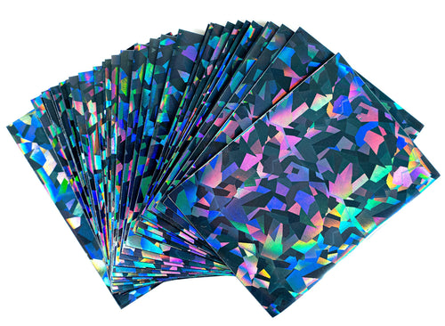 100 Black Holographic Card Sleeves – Perfect Fit Standard Size for Trading Cards by Premium Preferred Protection