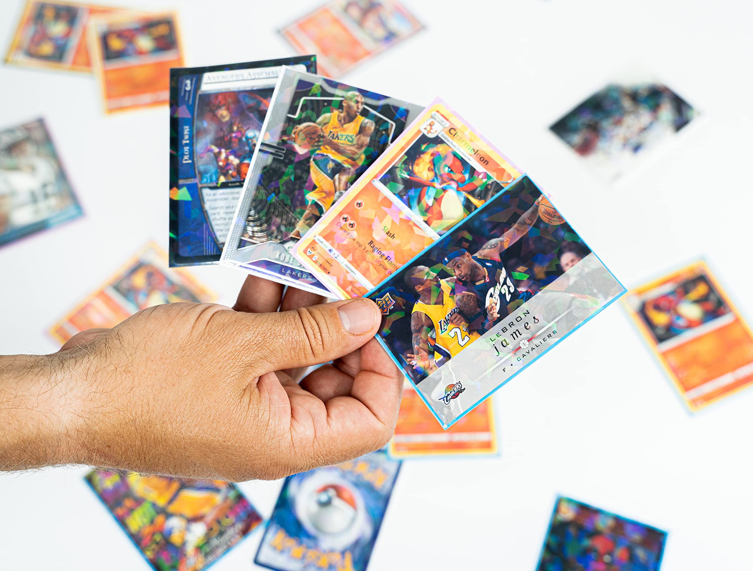 100 Black Holographic Card Sleeves – Perfect Fit Standard Size for Trading Cards by Premium Preferred Protection