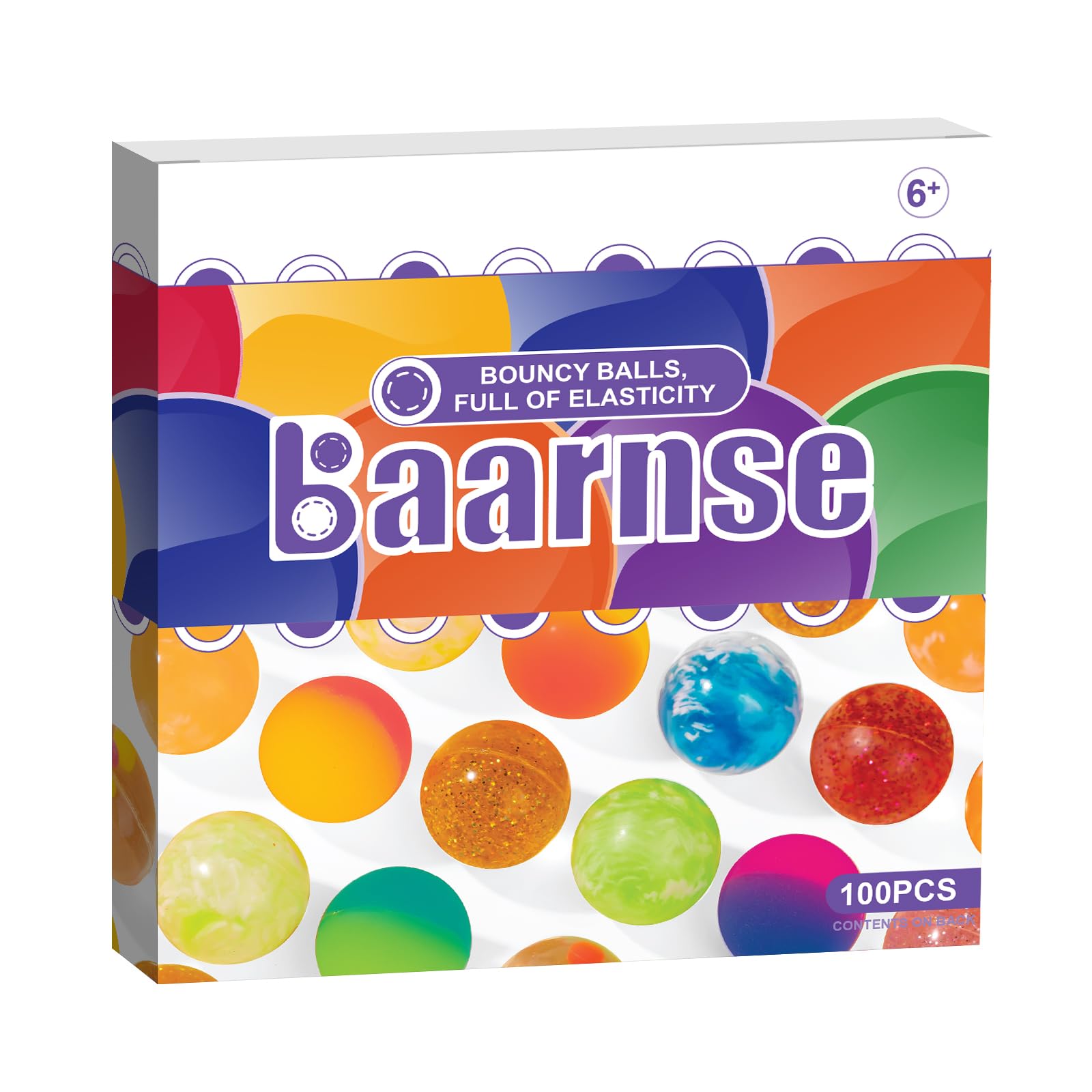 100 Colorful Mini Bouncy Balls in Gift Box – 18mm Party Favors for Kids