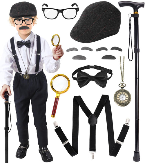 100 Days of School Costume for Boys – Complete Old Man Grandpa Set by Boutrele