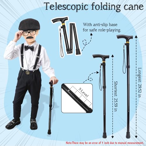 100 Days of School Costume for Boys – Complete Old Man Grandpa Set by Boutrele