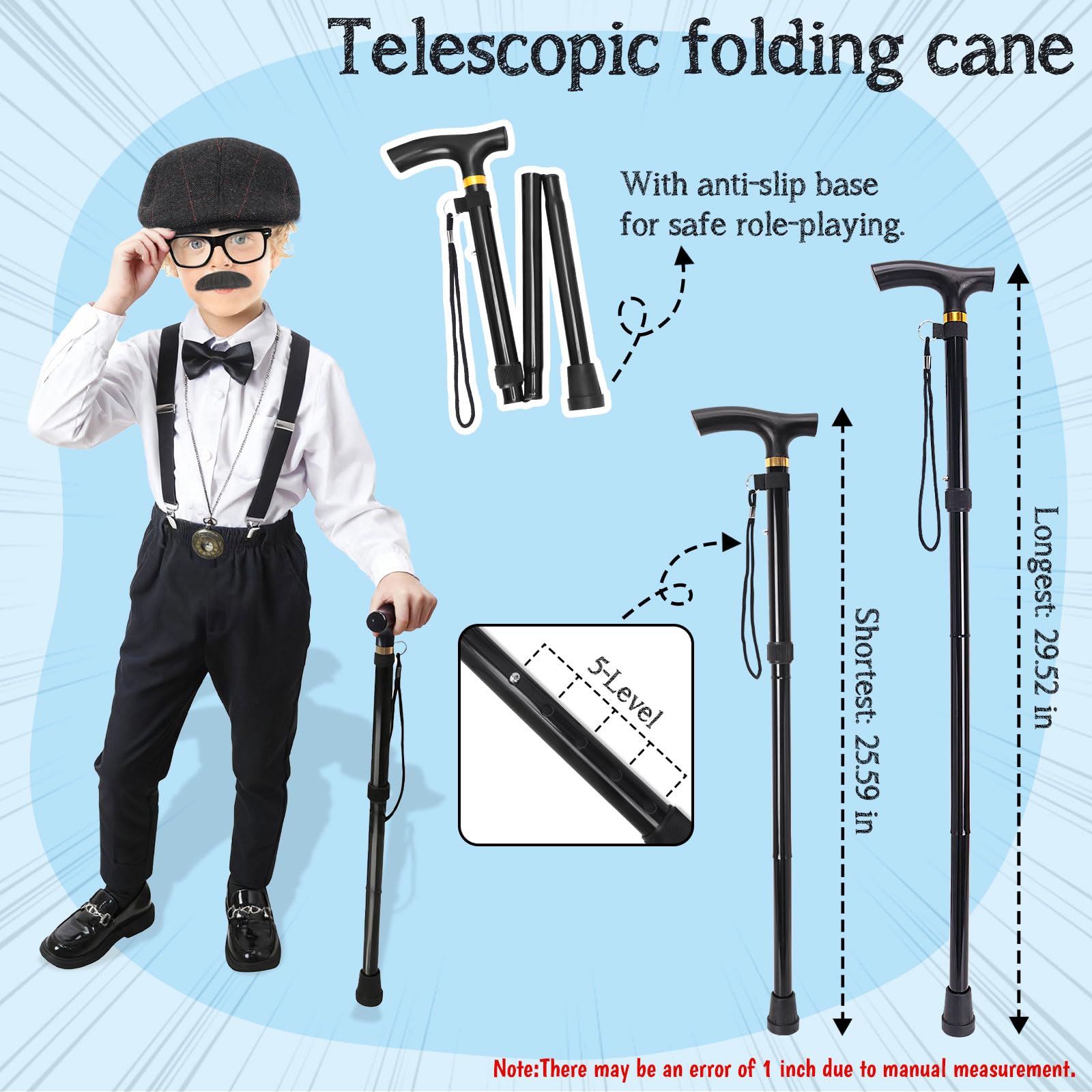 100 Days of School Costume for Boys – Complete Old Man Grandpa Set by Boutrele