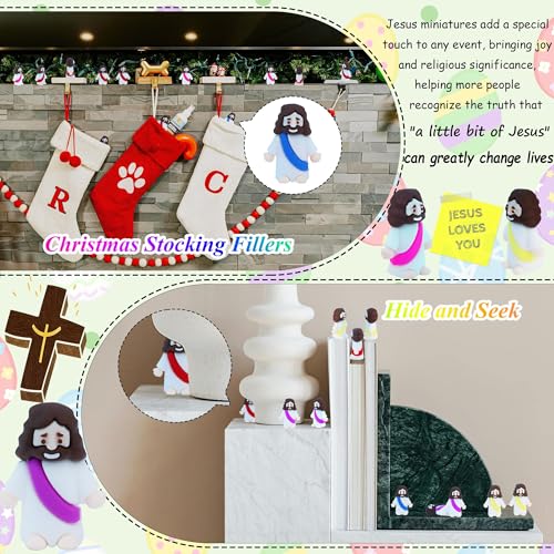 100 Mini Jesus Figures – 6 Colors Rubber Jesus Toys for Easter, Baptism, and Faith Sharing