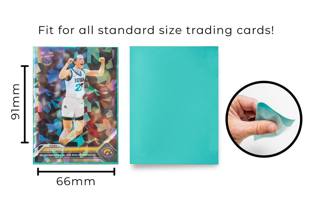 100 Mint Holographic Card Sleeves - Perfect Fit Standard Size for Pokemon, MTG, Yugioh & More