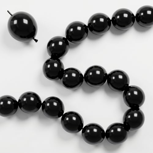 100 Pack 6 Inch Black Linking Balloons for DIY Balloon Arch, Balloon Wall, and Party Decorations