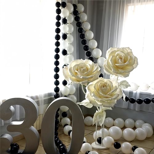 100 Pack 6 Inch Black Linking Balloons for DIY Balloon Arch, Balloon Wall, and Party Decorations