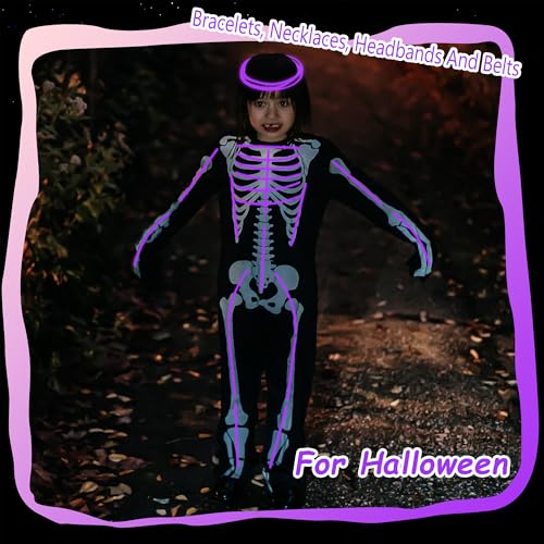 100 Pack 8-Inch Purple Glow Sticks Bulk Party Favors with Connectors - Lasts 6-8 Hours, Waterproof, for Halloween, Christmas, Mardi Gras, Neon Parties