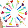 100 Pack Assorted Polka Dot Party Blowers & Noise Makers