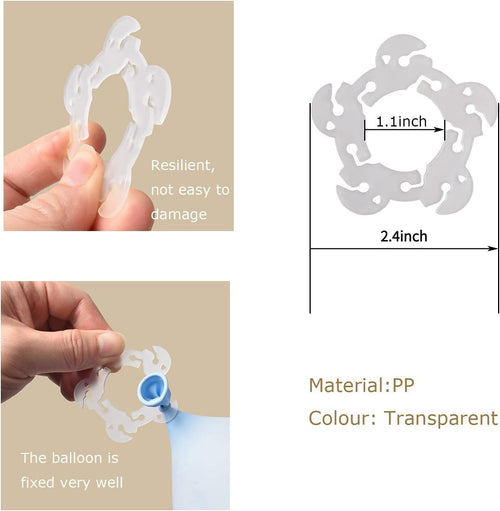 100 Pack Balloon Arch Clips – Reusable Plastic Balloon Connectors for Party Decor