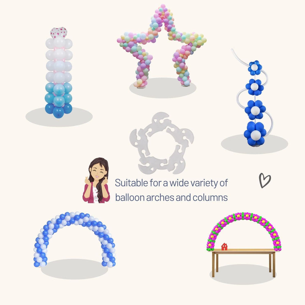 100 Pack Balloon Arch Clips – Reusable Plastic Balloon Connectors for Party Decor