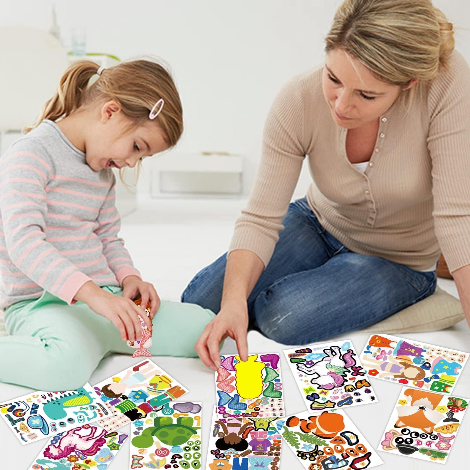 100-Pack DIY Animal Face Stickers – 25 Designs with 1000+ Accessories for Kids Crafts, Party Favors, and School Rewards