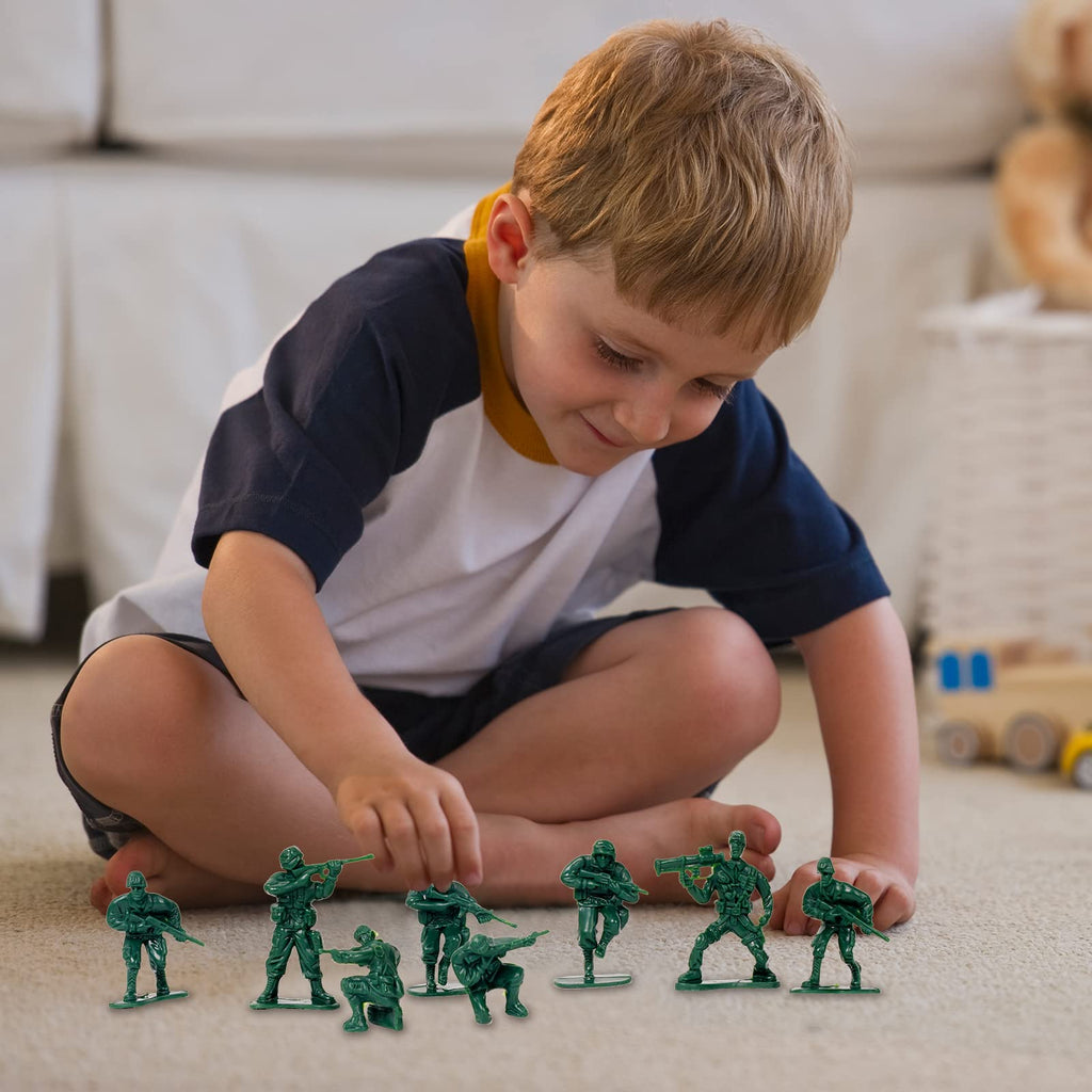 100-Pack Green Plastic Army Men – 2-Inch WWII Toy Soldiers with 10 Unique Sculpts