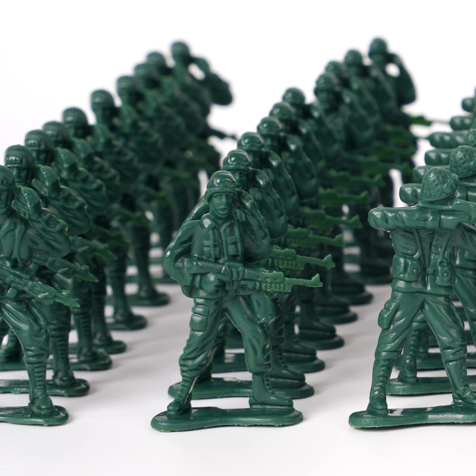100-Pack Green Plastic Army Men – 2-Inch WWII Toy Soldiers with 10 Unique Sculpts