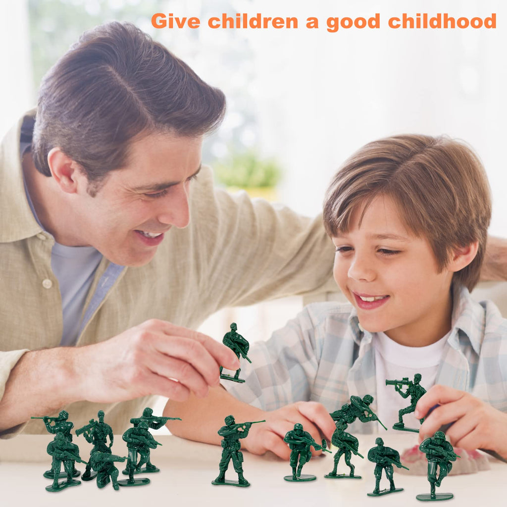 100-Pack Green Plastic Army Men – 2-Inch WWII Toy Soldiers with 10 Unique Sculpts