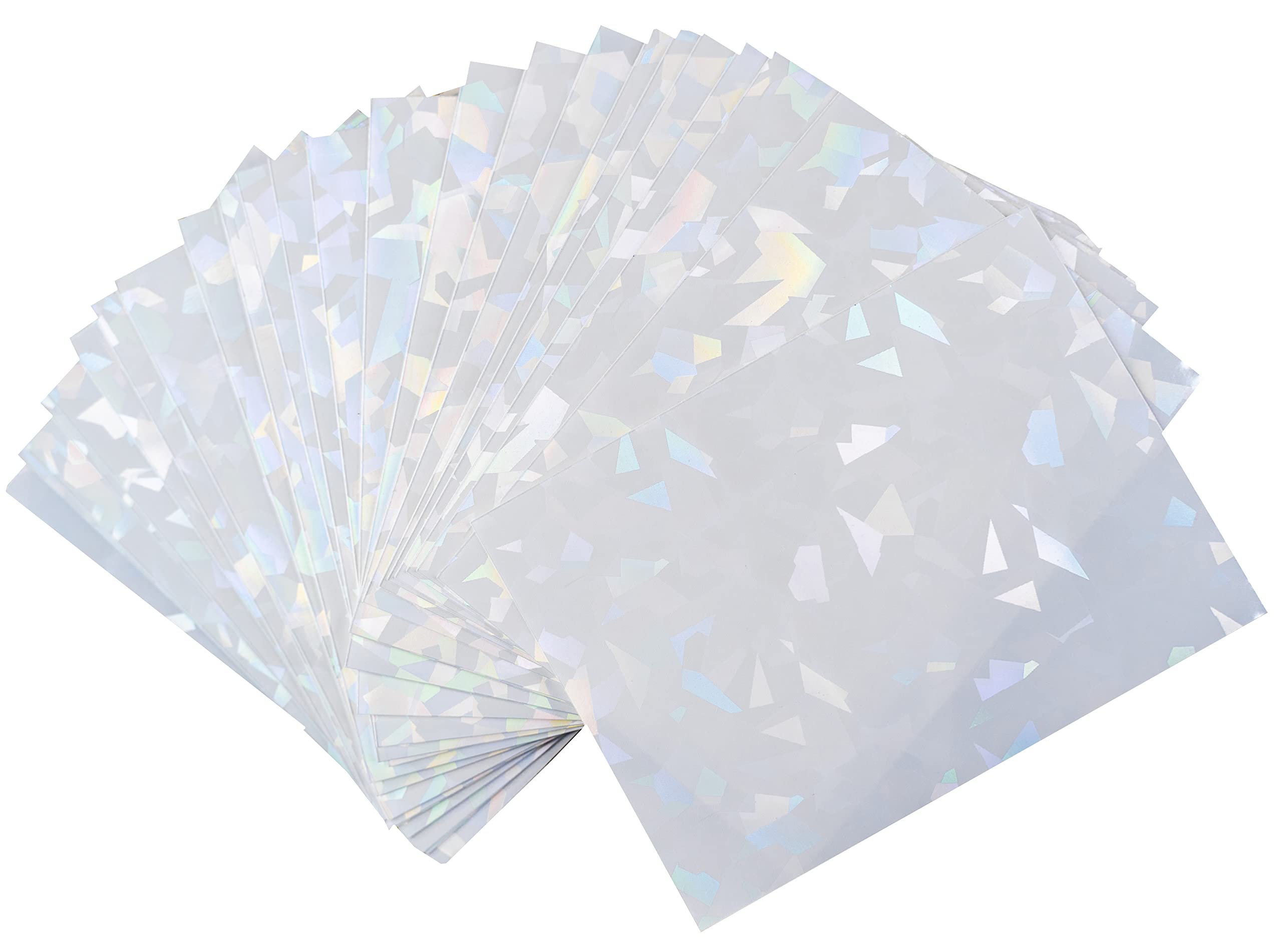 100 Pack White Holographic Card Sleeves - Perfect Fit for Pokemon MTG Yu-Gi-Oh & More