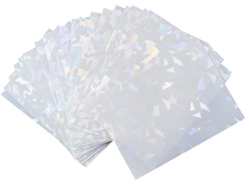 100 Pack White Holographic Card Sleeves - Perfect Fit for Pokemon MTG Yu-Gi-Oh & More