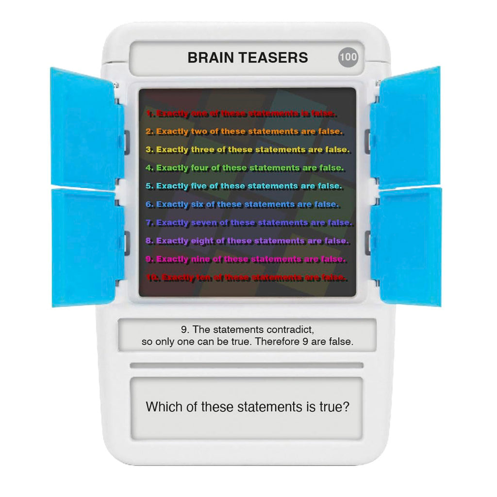 100 PICS Brain Teasers Travel Game – 100 Puzzles with Slide Reveal Flash Cards