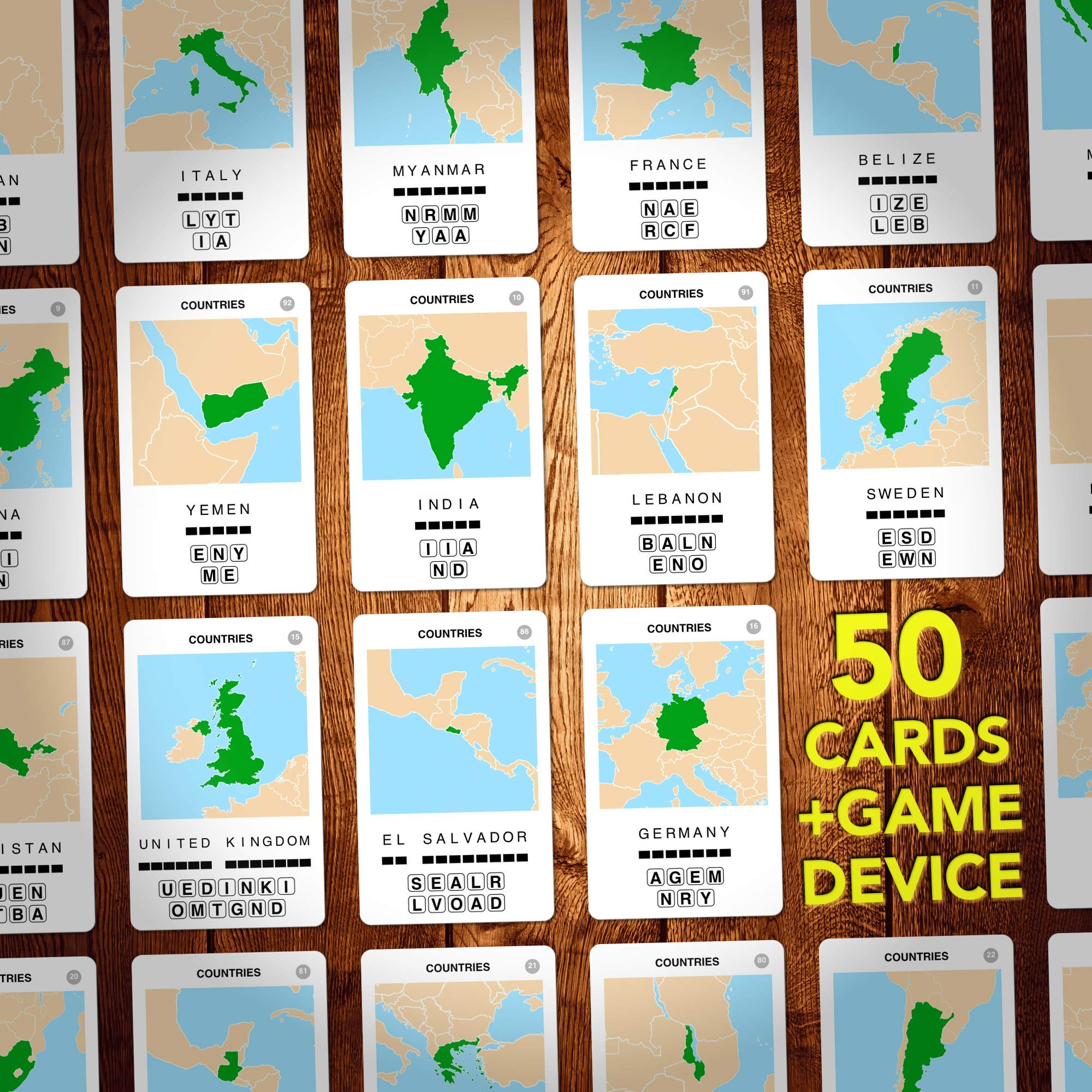 100 PICS Countries of the World Travel Game – Learn 100 Countries with Flash Cards & Slide Reveal Case