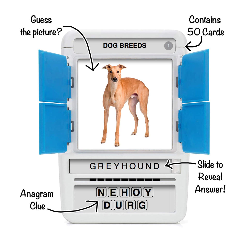 100 PICS Dogs Travel Game – Learn 100 Dog Breeds with Slide Reveal Cards